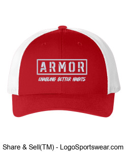 Red/White Trucker Cap Design Zoom